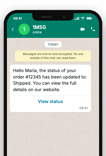 WhatsApp Business API for status change notification
