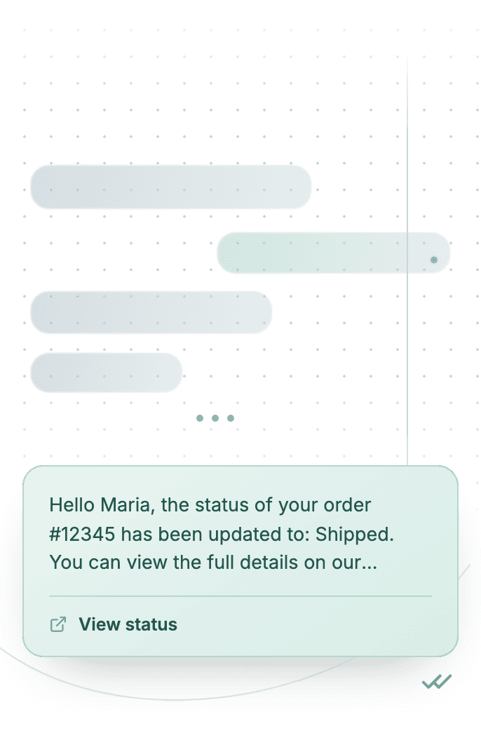 WhatsApp Business API for status change notification