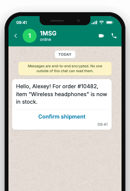 WhatsApp Business API for stock arrival notification