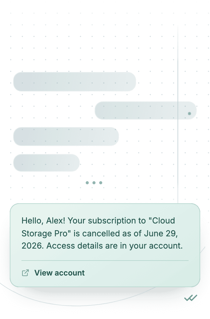 WhatsApp Business API for subscription cancellation confirmation