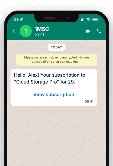 WhatsApp Business API for subscription confirmation