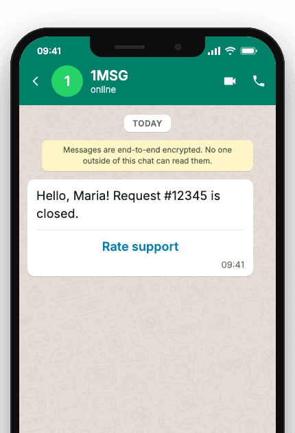 WhatsApp Business API for support csat request