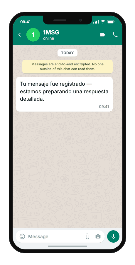 WhatsApp Business API for support acknowledgement — reaction and read receipt