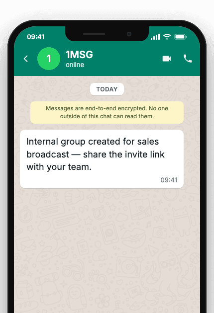 WhatsApp Business API for team broadcast — create whatsapp group