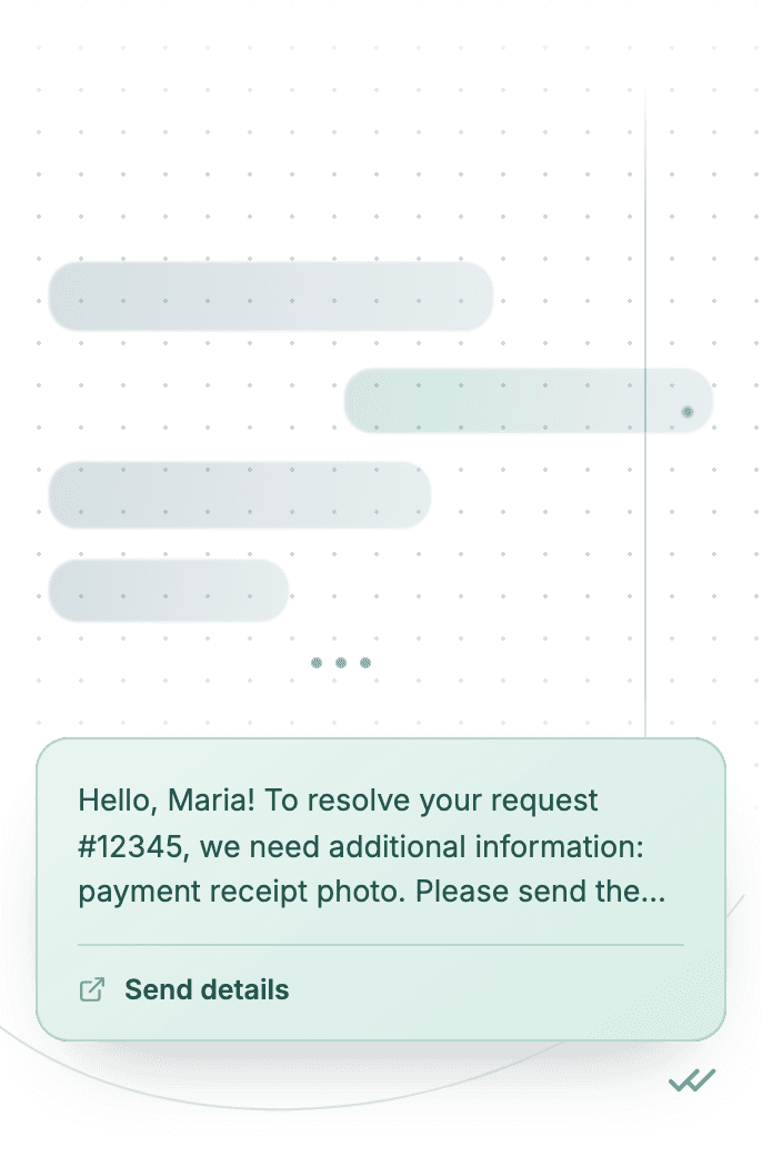 WhatsApp Business API for ticket additional info request