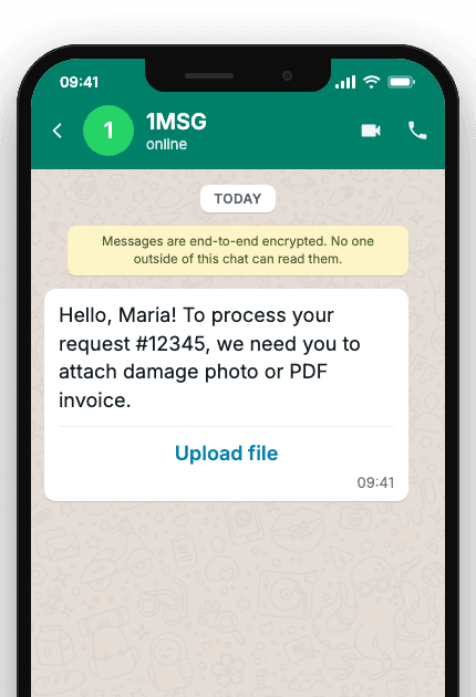 WhatsApp Business API for ticket attachment request