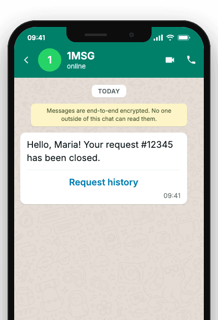 WhatsApp Business API for ticket closed notification