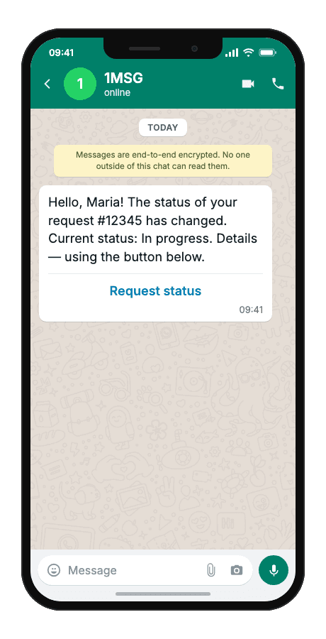 WhatsApp Business API for ticket status notification