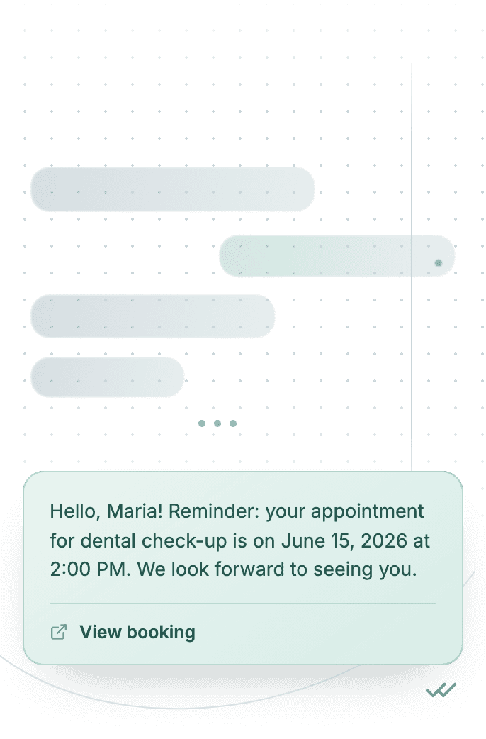 WhatsApp Business API for upcoming visit reminder