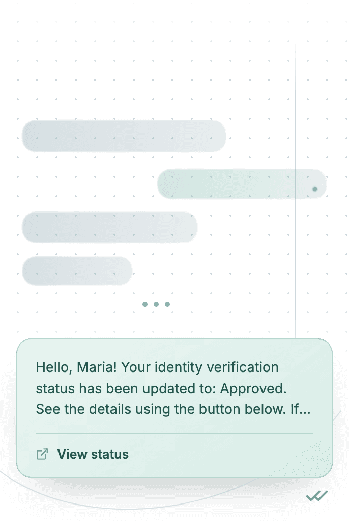 WhatsApp Business API for verification status notification