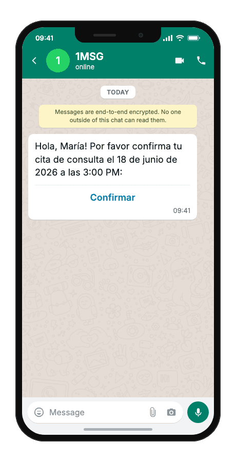 WhatsApp Business API for visit date and time clarification