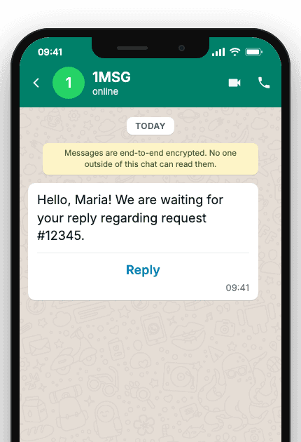 WhatsApp Business API for awaiting response reminder