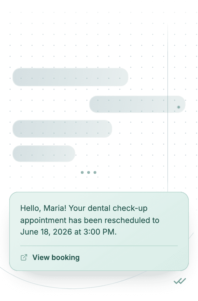 WhatsApp Business API for booking reschedule confirmation