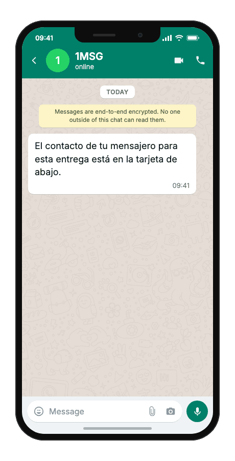 WhatsApp Business API for courier or driver contact — share contact card