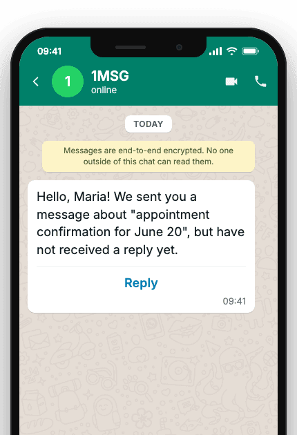 WhatsApp Business API for follow-up when no response received