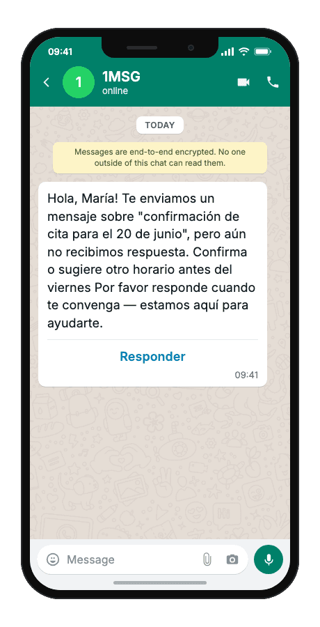 WhatsApp Business API for follow-up when no response received