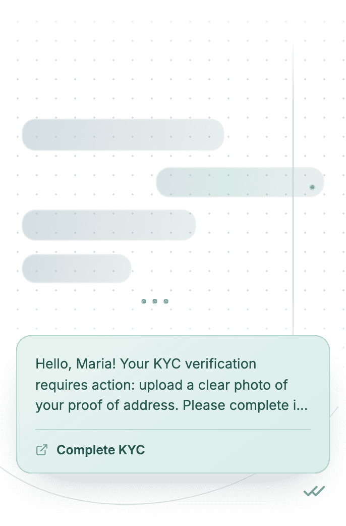 WhatsApp Business API for kyc action required notification
