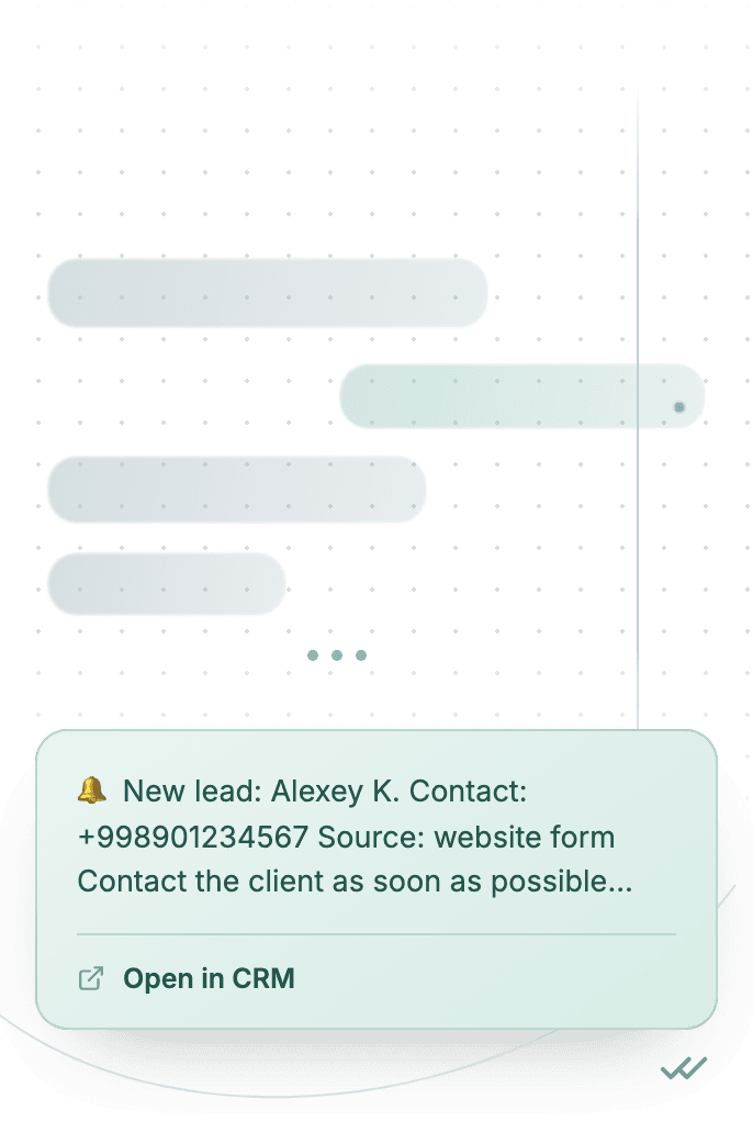WhatsApp Business API for new lead manager notification