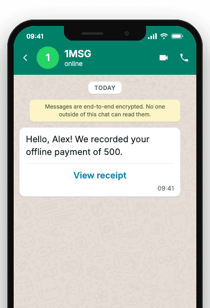 WhatsApp Business API for offline payment notification