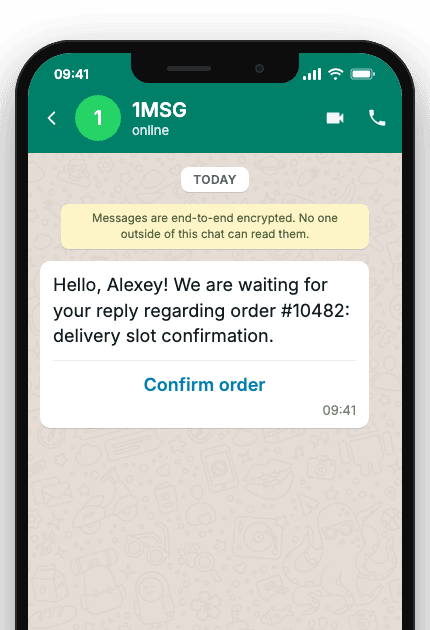 WhatsApp Business API for order no-response notification