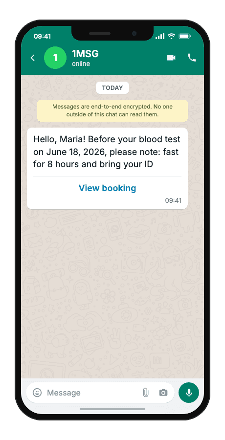 WhatsApp Business API for pre-visit instructions