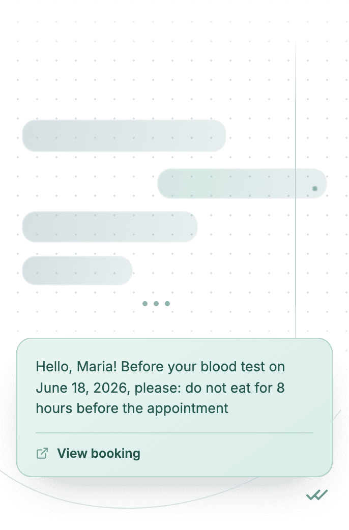WhatsApp Business API for procedure preparation reminder