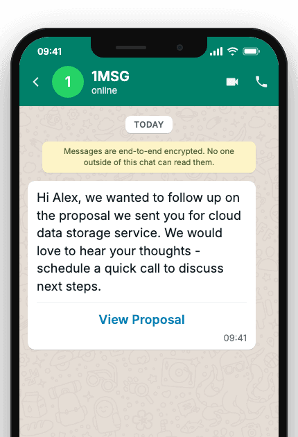 WhatsApp Business API for proposal follow-up reminder