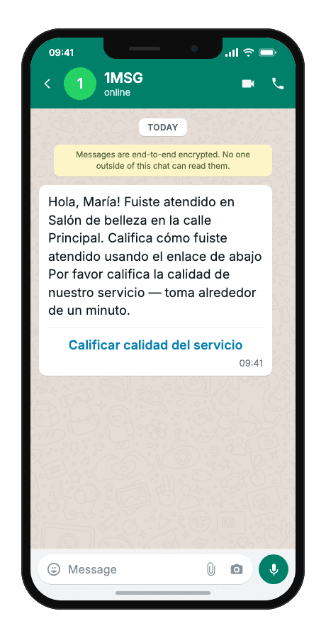WhatsApp Business API for service quality survey