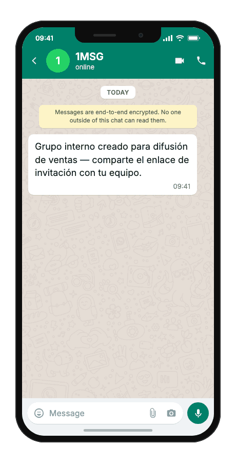 WhatsApp Business API for team broadcast — create whatsapp group