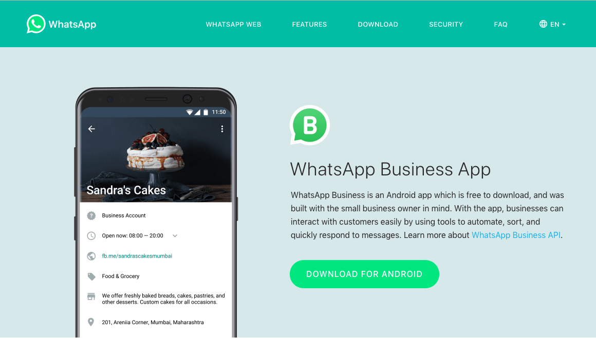 WhatsApp Business account 