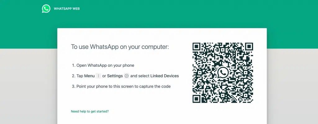 Scan the QR to get access to WEB WhatsApp