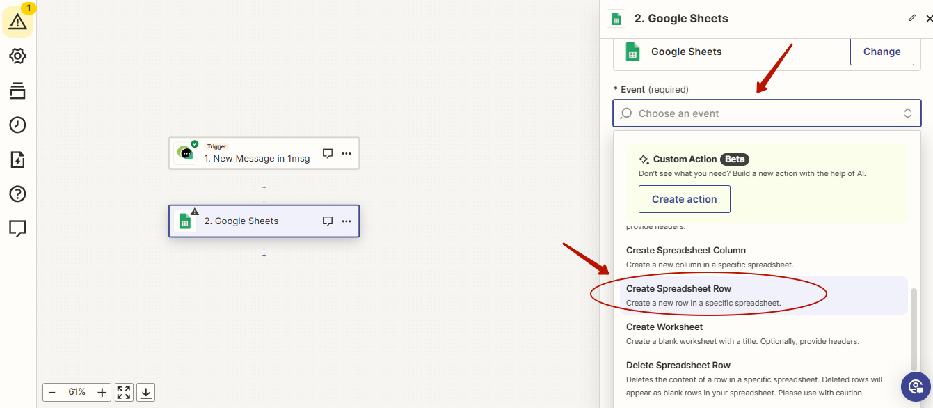 Google sheet whatsApp